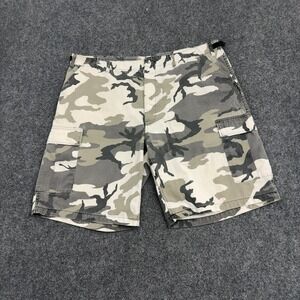 Unbranded Cargo Shorts Mens XL Gray White Camo Cotton Utility Gorpcore Tactical